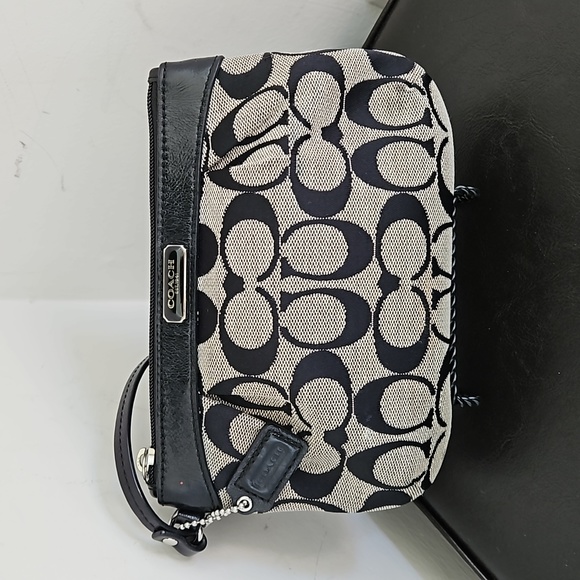 Coach Bags Coach Signature Canvas Wristlet W Mini Coach Bag Tag
